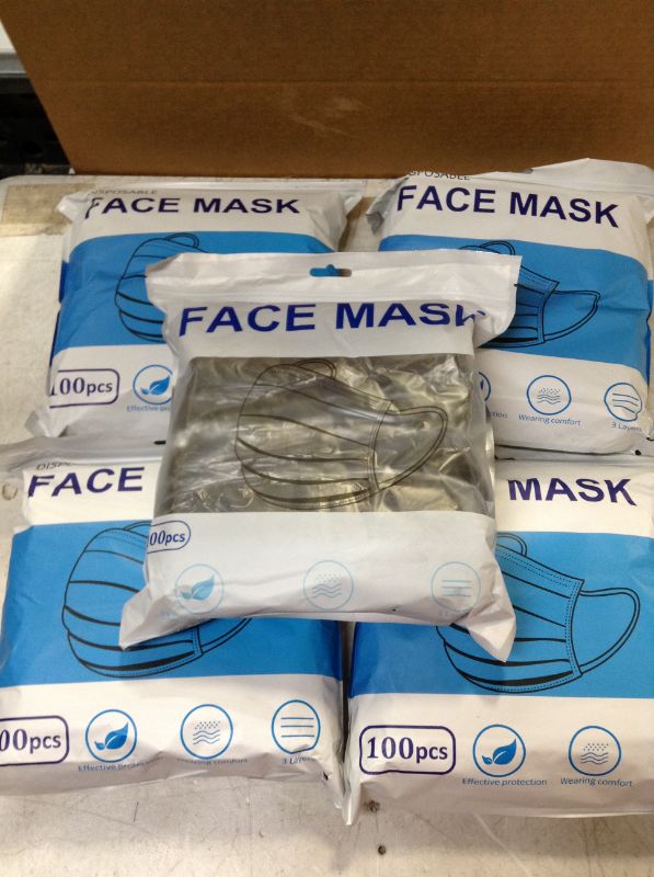 Photo 2 of 100Pcs Disposable Face Masks 5 PACK