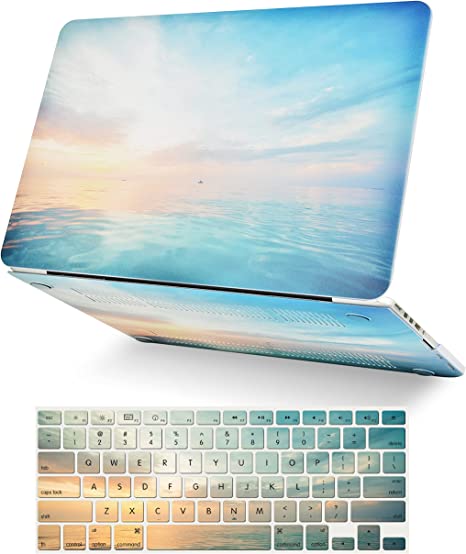 Photo 1 of LASSDOO Compatible with MacBook Pro 14 inch Case Cover 2022,2021 Release M1 Pro/Max A2442 with Touch ID Plastic Hard Shell + Keyboard Cover (Sunrise)