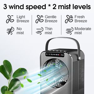 Photo 1 of Portable Air Conditioner, Personal Air Cooler, Cold Mist Humidifier Atomizer, 20X Cool Mist, 3 Speeds Portable ac, Personal Air Conditioner with 600ML Large Water Tank for Bedroom/Room/Office/Camping
