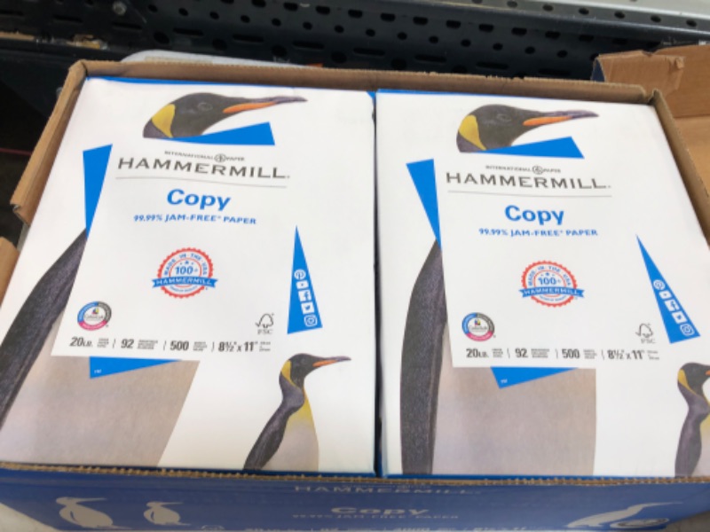 Photo 3 of Hammermill 150400 Copy Paper, 20lb, 92 Bright, 8 1/2 inches x 14 inches, 5,000 Sheets