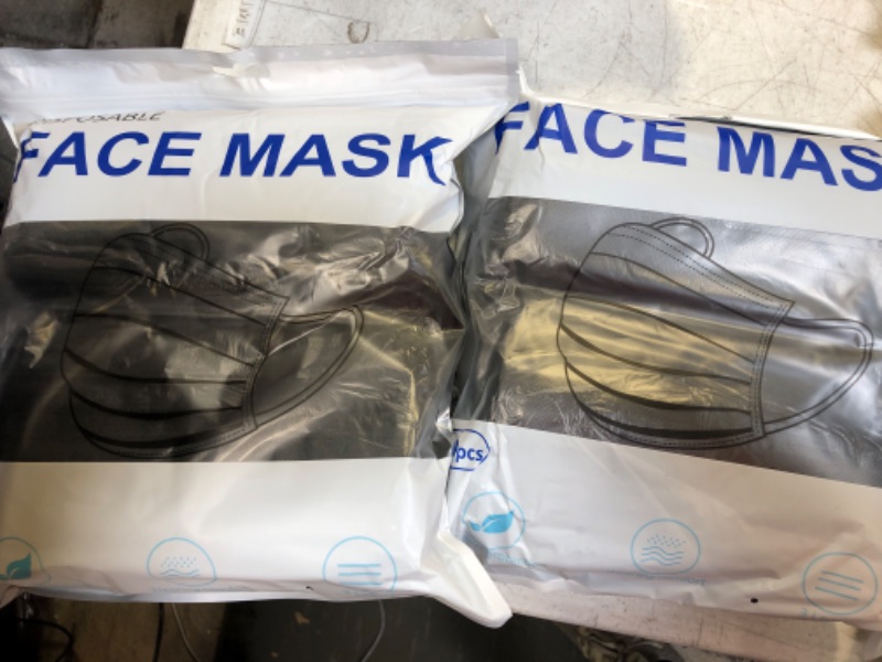 Photo 2 of 2 pack-100Pcs Disposable Face Masks, Black Face Mask, 3 Ply Disposable Mask
200 in total
