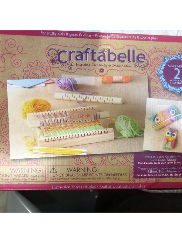 Photo 4 of Craftabelle – Wooden Loom Creation Kit – Beginner Knitting Loom Kit – 19pc Weaving Set with Yarn and Frame – DIY Craft Kits for Kids Aged 8 Years +
-- Factory Sealed --