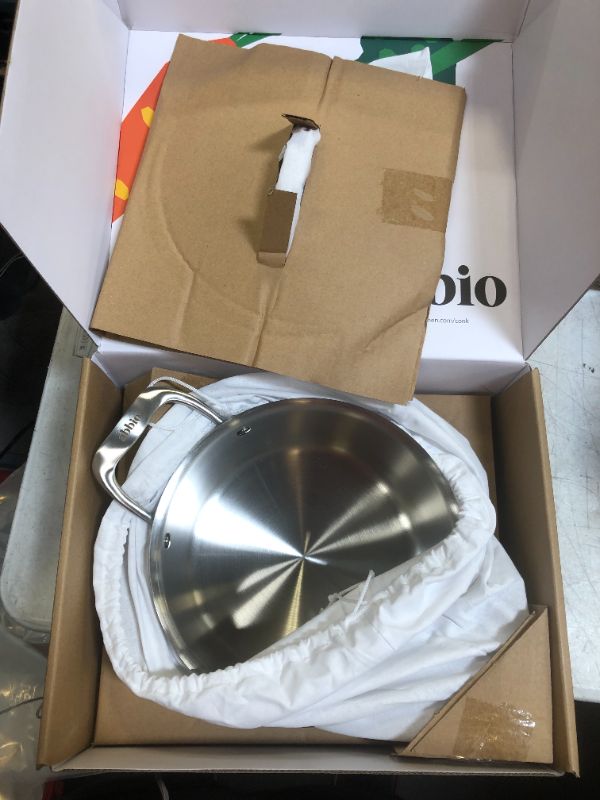 Photo 3 of Abbio Stock Pan + Lid, 6-Quart Capacity, 9.5” Diameter, Stainless Steel, Fully Clad Cookware, Induction Ready Pot, Oven & Dishwasher Safe, PFOA Free, Non Toxic, Stay Cool Handle
