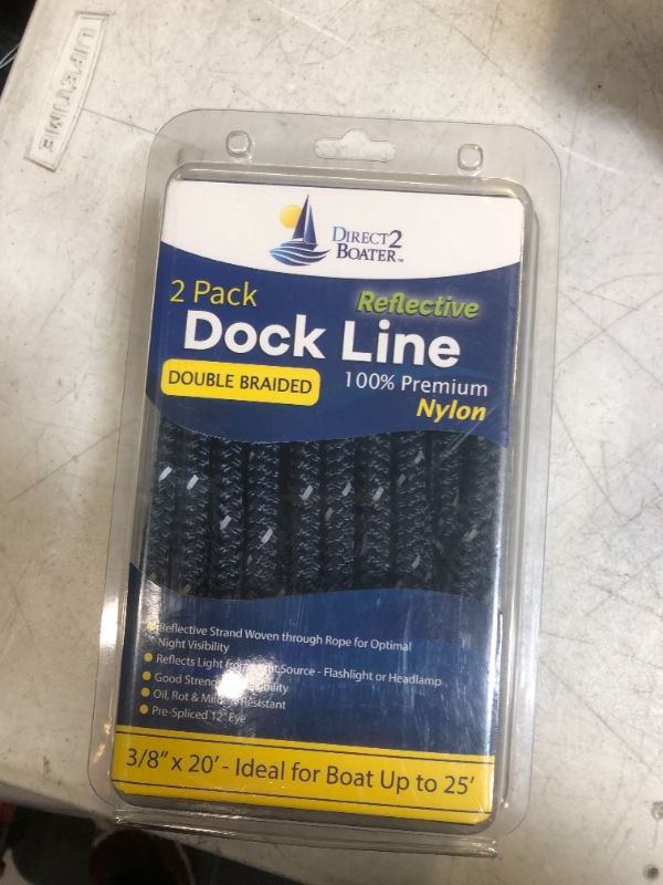 Photo 1 of 3/8" x 20' Blue - (2 Pack) - Double Braided Nylon Dock Line - For Boats up to 25'
