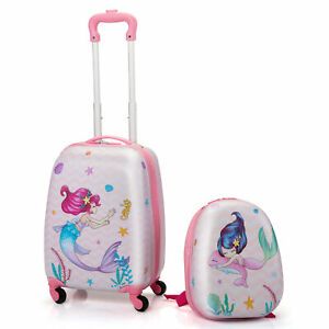 Photo 1 of 2 Pcs Kid Carry on Luggage with Spinner Wheels Hard Shell Travel Rolling Luggage
