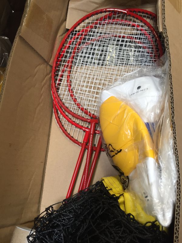 Photo 6 of Amazon Basics Outdoor Volleyball and Badminton Combo Set with Net
