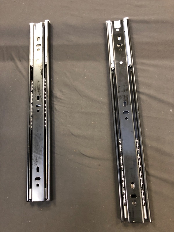 Photo 1 of  Black Gobrico 22-Inch Soft Close Drawer Slides, Heavy Duty Full Extension Drawer Runners, Ball Bearing Cabinet Drawer Rails Glides, Side Mounting, 1Pair(=2 Pieces)