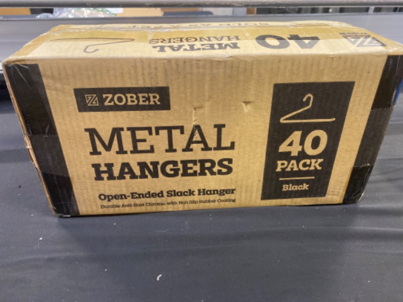 Photo 2 of ZOBER Slack/Trousers Pants Hangers - 40 Pack - Strong and Durable Anti-Rust Chrome Metal Hangers