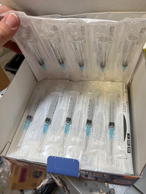 Photo 3 of 3ml Syringe with Needle - 23G, 1" Needle 50-Pack
