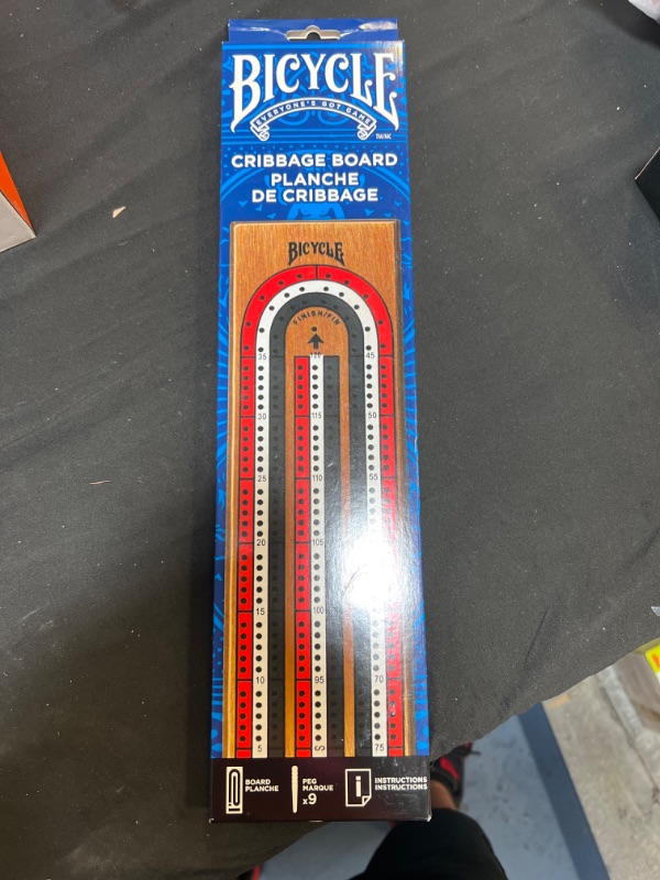 Photo 3 of Bicycle 3-Track Color Coded Wooden Cribbage Game