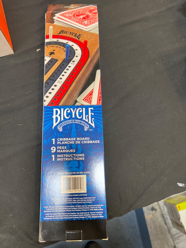 Photo 2 of Bicycle 3-Track Color Coded Wooden Cribbage Game