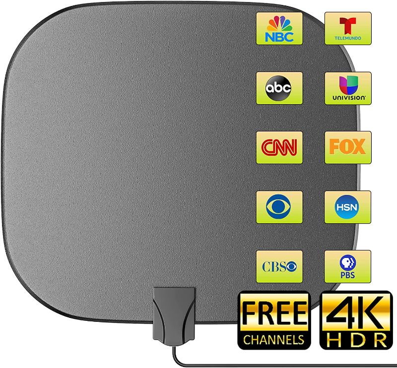 Photo 1 of TV Antenna- Amplified HD Digital Indoor/Outdoor TV Antenna Long 360+ Miles Range, Support 360° Reception 4K 1080p for Smart/Old Television, Amplifier Signal Booster for Local Channel -17 ft Coax Cable
