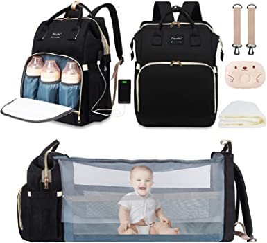 Photo 1 of Diaper Baby Bag with Changing Station, Foldable Bassinet