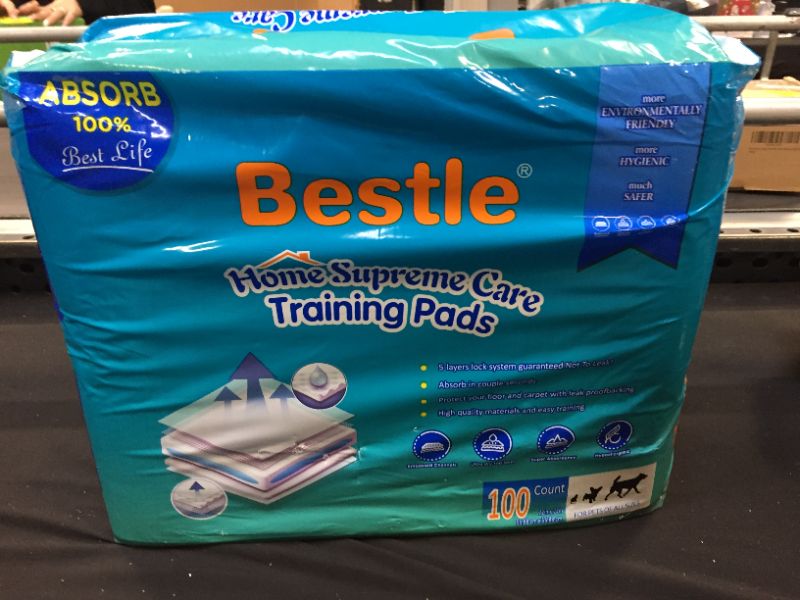 Photo 3 of BESTLE Pet Training and Puppy Pads Pee Pads for Dogs 22"x22"-100 Count Super Absorbent and Leak-Free