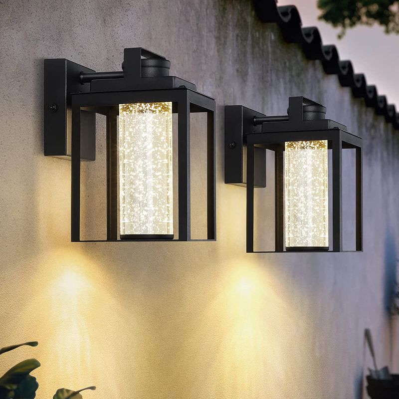 Photo 1 of 2 Pack LED Outdoor Wall Lantern, Exterior Waterproof Wall Sconce