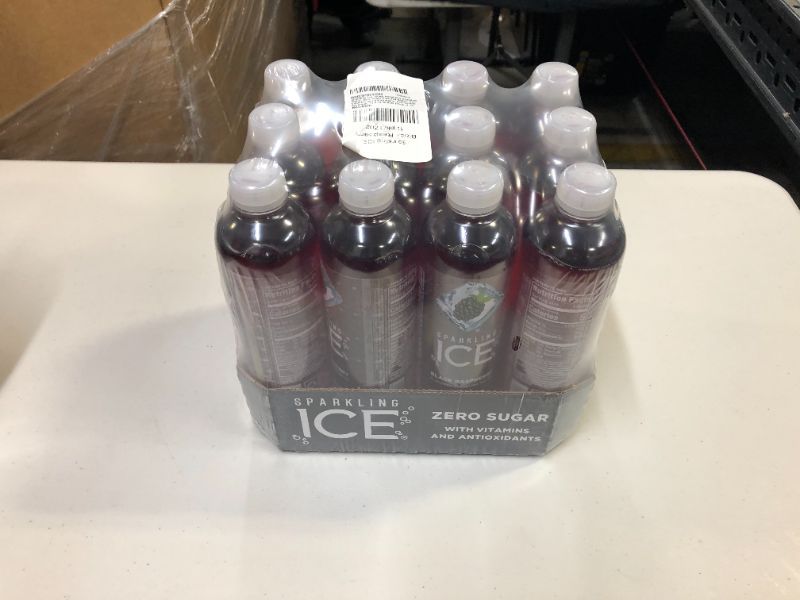 Photo 2 of 2 pack --24pcs total Sparkling ICE, Black Raspberry Sparkling Water, Zero Sugar Flavored Water, with Vitamins and Antioxidants, Low Calorie Beverage, 17fl oz exp date 08-2022