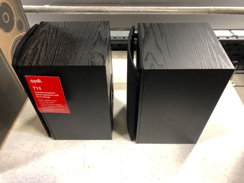 Photo 7 of Polk Audio T15 Bookshelf Speakers Pair Black-----Packaging Damaged--