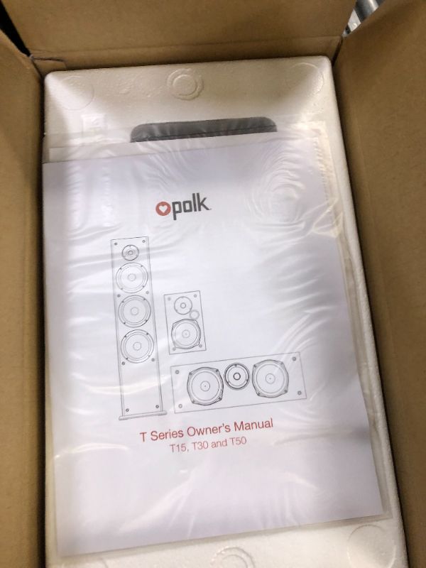 Photo 2 of Polk Audio T15 Bookshelf Speakers Pair Black-----Packaging Damaged--