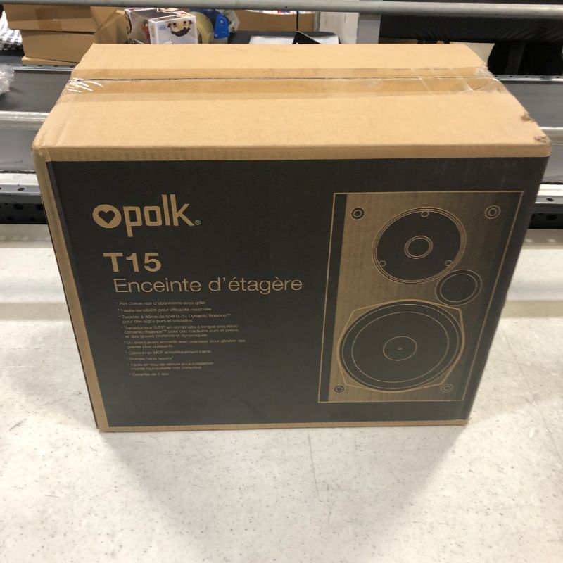 Photo 10 of Polk Audio T15 Bookshelf Speakers Pair Black-----Packaging Damaged--