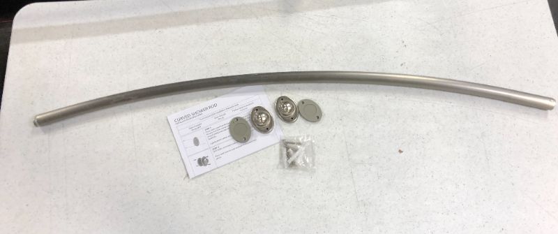 Photo 2 of Bath Bliss Curved Shower Rod Brushed Stainless Steel---Packaging damaged