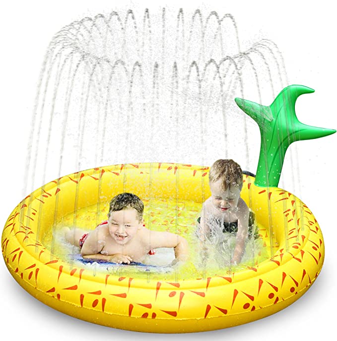 Photo 1 of 
Sprinkler & Splash Pad for Kids, 67" Outside Sprinklers Play Mat Water Toys Inflatable Pineapple with Head - Fun Play Pool for Toddlers Babies Over 3 Years Boys