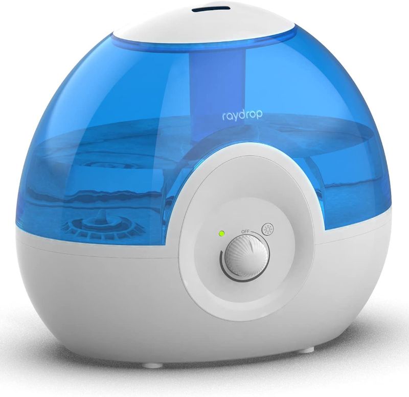 Photo 1 of raydrop Cool Mist 2.2L Humidifiers for Bedroom, 28dB Whisper-Quiet Ultrasonic Humidifier, Easy to Clean Home Humidifier, Auto Shut-Off, 30H Work Time (Blue)
