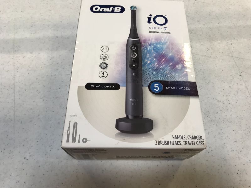 Photo 4 of Oral-B iO Series 7 Electric Toothbrush with 1 Replacement Brush Head, Black Onyx, 3 Count (Pack of 1)
