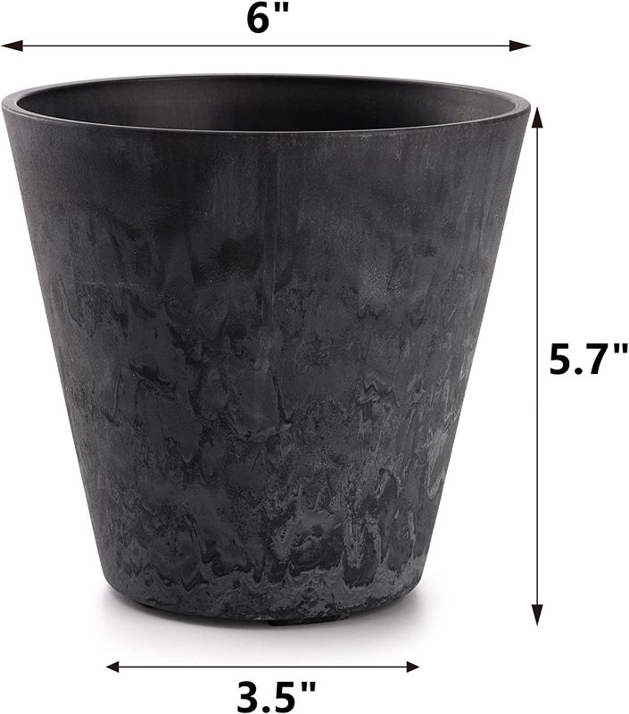 Photo 5 of DEAYOU 6 Pack 6" Resin Flower Pots Planters----Factory sealed