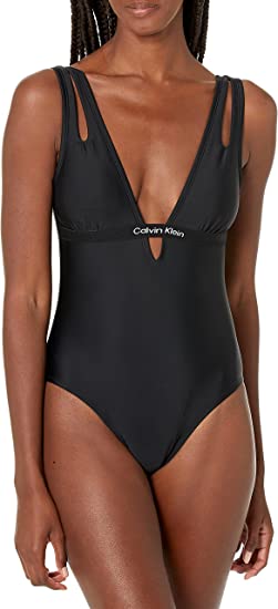 Photo 1 of Calvin Klein Women's Standard Logo Cut Out One Piece size M
