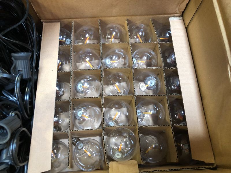 Photo 1 of 100ft Outdoor G40 LED Globe String Lights Dimmable Waterproof Shatterproof Light Strings with 52 Bulbs Connectable Commercial Hanging Lights for Patio House Backyard Balcony
