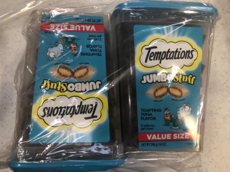 Photo 2 of 2 pack-TEMPTATIONS Jumbo Stuff Cat Treats, Tempting Tuna, Multiple Sizes, Large Cat Treats
