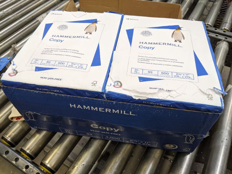 Photo 2 of Hammermill Printer Paper, 20 Lb Copy Paper, 8.5 x 11 - 8 Ream (4,000 Sheets) - 92 Bright