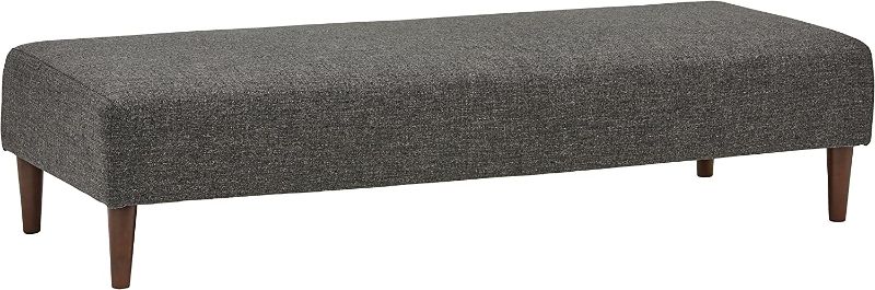 Photo 1 of Amazon Brand – Rivet Ava Mid-Century Modern Upholstered Ottoman Bench, 63.4"W x 15.7"H, Dark Grey