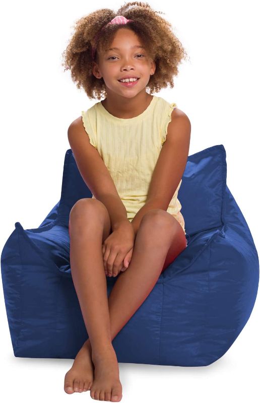 Photo 1 of Posh Creations Newport Bean Bag, Relaxing Chair for Kids Use for Gaming, Reading and Watching TV, Medium, Soft Nylon - Navy, XSMC-SX019