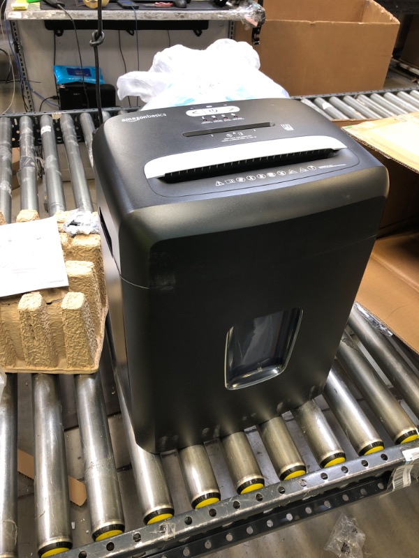 Photo 1 of Amazon Basics Micro Cut Paper Shredder and Credit Card CD Shredder with 6 Gallon Bin, 12 Sheet Capacity
