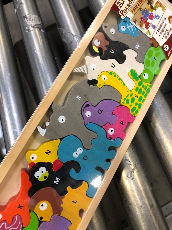 Photo 1 of BeginAgain Animal Parade A to Z Puzzle and Playset - Educational Wooden Alphabet Puzzle - 2 and Up
