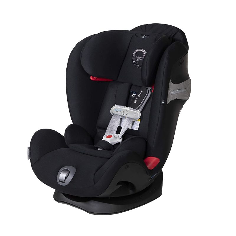 Photo 1 of CYBEX Eternis S with SensorSafe, Convertible Car Seat for Birth Through 120 Pounds, Up to 10 Years of Use, Chest Clip Syncs with Phone for Safety Alerts, Toddler & Infant Car Seat, Lavastone Black
