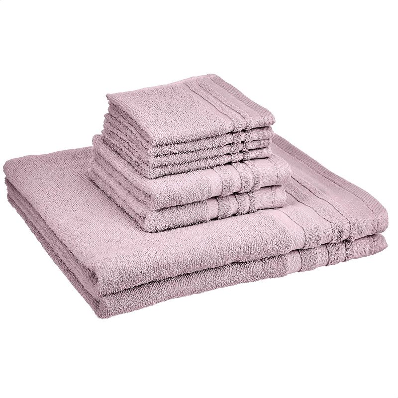 Photo 1 of Amazon Basics Cosmetic Friendly Towel Set - 8-Piece Set, Lavender Bloom
