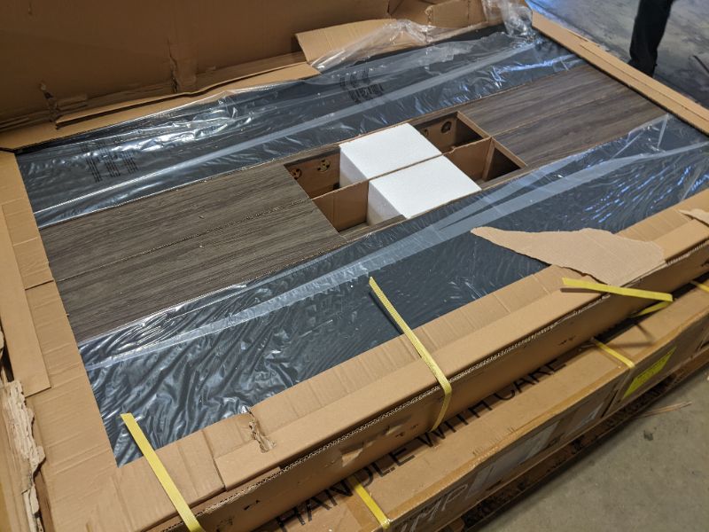 Photo 1 of Atomic 7' Hampton 3-in-1 Combination Table Includes Billiards, Table Tennis, and Dining Table with Dual Storage Bench Seating, Grey