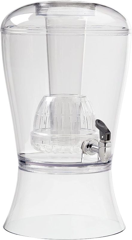 Photo 1 of Beverage Dispenser With Ice Cylinder And Fruit Infuser, Clear