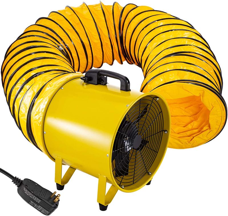 Photo 1 of BestEquip Utility Blower Fan, 16 Inches, 1100W 2160 & 3178 CFM High Velocity Ventilator w/ 16 ft/5 m Duct Hose, Portable Ventilation Fan, Fume Extractor for Exhausting & Ventilating at Home and Job Site
