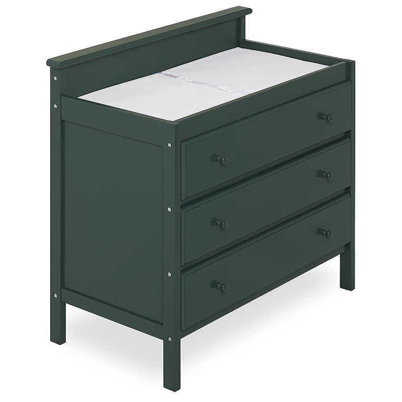 Photo 1 of Dream On Me Mason Modern Changing Table with Free Changing Pad/Spacious Drawers/Made of New Zealand Pinewood/Anti-Tipping, Olive
