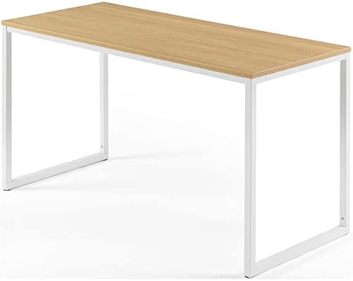 Photo 1 of ZINUS Jennifer 55 Inch White Frame Desk / Computer Workstation / Office Desk / Dining Table / Easy Assembly, Natural
