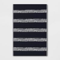 Photo 1 of 4' x 6' Outdoor Rug Dark Navy Stripe - Room Essentials™

