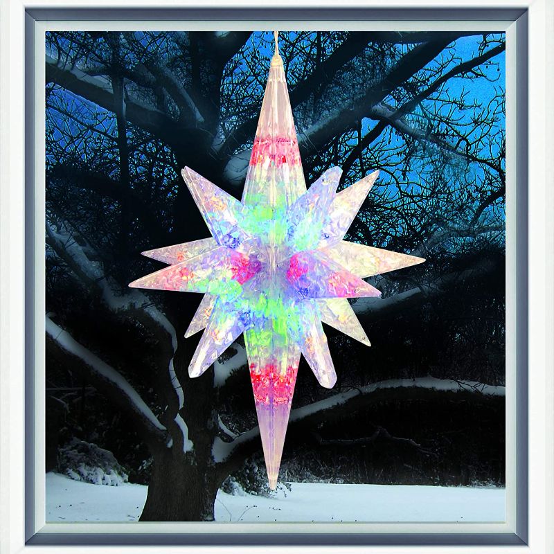 Photo 1 of 20" Pre-Lit Clear 3D LED and Morphing Bethlehem Star Christmas Decor - Multicolor Lights
