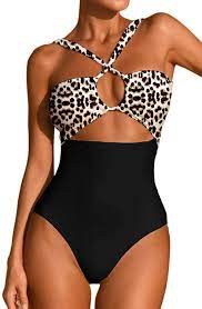 Photo 1 of  ioiom Women's Sexy Front Cross One Piece Swimsuits High Waisted Tummy Control Bathing Suit SIZE LARGE