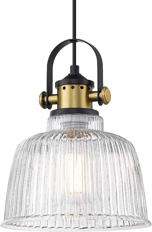 Photo 1 of Autelo Modern Pendant Light, 1-Light Hanging Light Fixture with Glass Shade for Kitchen Island Dining Room 
