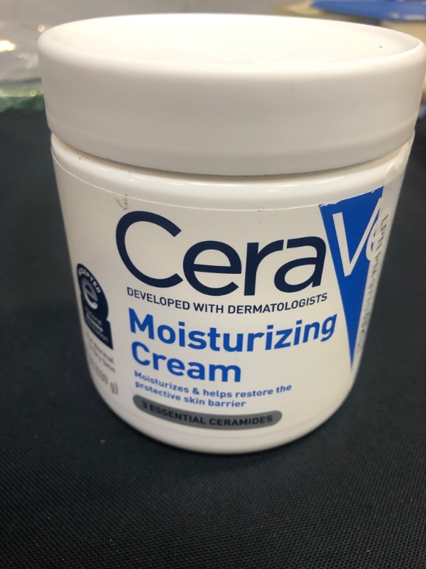 Photo 2 of CeraVe Moisturizing Cream Body and Face Moisturizer for Dry Skin Body Cream with Hyaluronic Acid and Ceramides Normal Fragrance Free 19 Oz