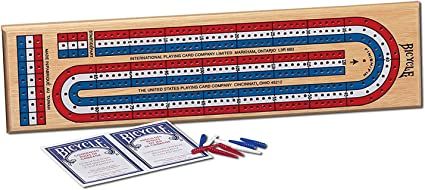 Photo 1 of Bicycle 3-Track Color Coded Wooden Cribbage Board Games
