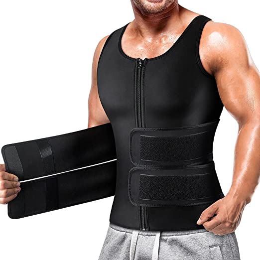 Photo 1 of Cimkiz Sauna Vest for Mens Waist Trainer Zipper Neoprene Sauna Suit Tank Top SIZE XL